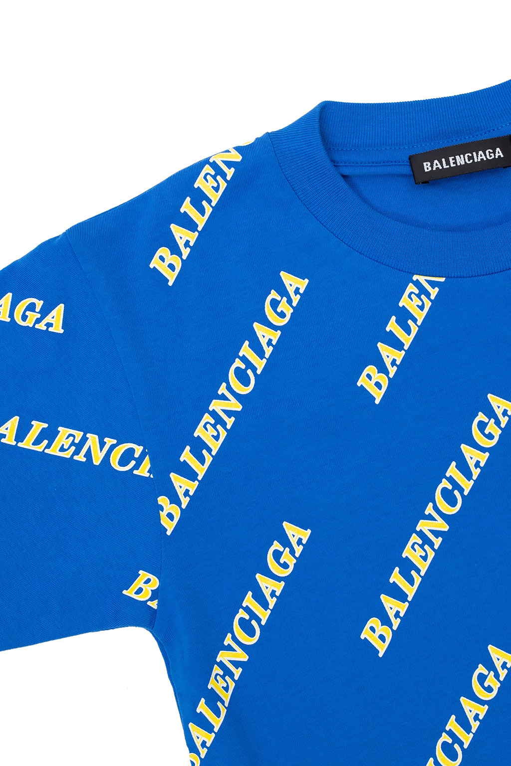 Jaune Puma T shirts shirt with logo Balenciaga Kids Blue Long